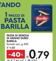Bennet Barilla pasta di semola di grano duro offerta