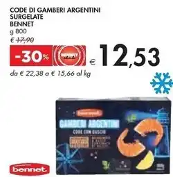 Bennet Bennet - code di gamberi argentini surgelate offerta