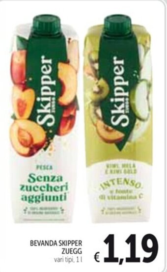 Spazio Conad BEVANDA SKIPPER ZUEGG vari tipi, 1l offerta