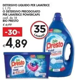 Bennet Bio presto detersivo liquido per lavatrice o detersivo preodosato per lavatrice powercaps offerta