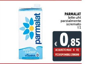 Gourmet Déco Parmalat latte uht parzialmente scremato offerta
