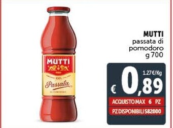 Gourmet Déco Mutti passata di pomodoro offerta