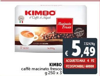 Gourmet Déco Kimbo caffe macinato fresco offerta