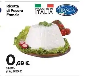 Carrefour Market Francia ricotta di pecora offerta
