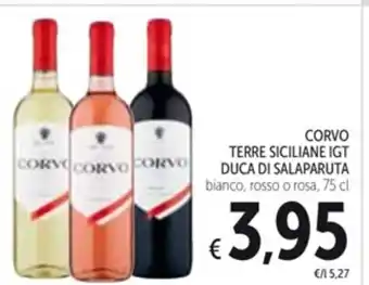 CORVO TERRE SICILIANE IGT DUCA DI SALAPARUTA bianco, rosso o rosa, 75 cl