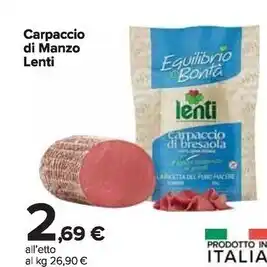 Carrefour Market Lenti carpaccio di manzo offerta