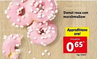 Lidl Donut rosa con marshmallow offerta