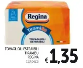 Spazio Conad TOVAGLIOLI ESTRAIBILI TIRAMISU REGINA 110 pezzi offerta