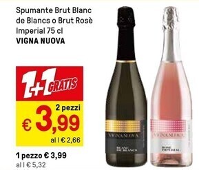 Vigna nuova spumante brut blanc de blancs o brut rosè imperial