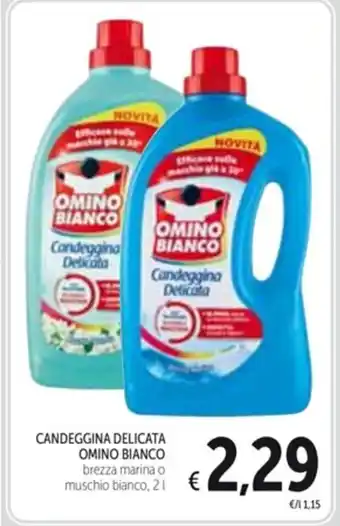 Spazio Conad CANDEGGINA DELICATA OMINO BIANCO brezza marina o muschio bianco, 2l offerta