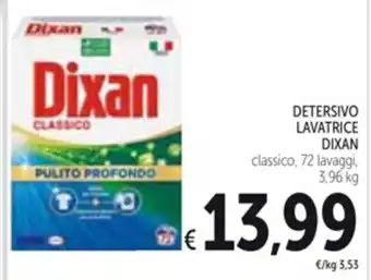 Spazio Conad DETERSIVO LAVATRICE DIXAN classico, 72 lavaggi, 3,96 kg offerta