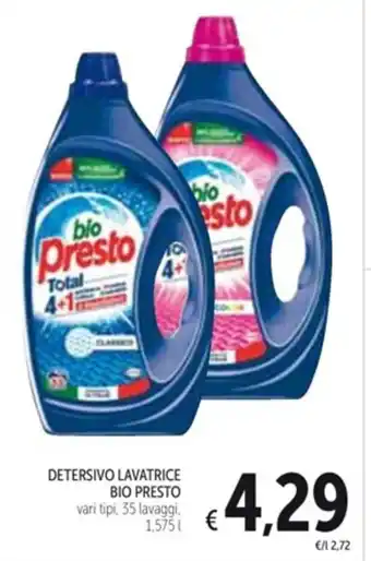 Spazio Conad DETERSIVO LAVATRICE BIO PRESTO vari tipi, 35 lavaggi. 1,575 l offerta