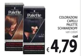 Spazio Conad COLORAZIONI CAPELLI PALETTE SCHWARZKOPF vari colori offerta