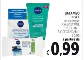 Spazio Conad LINEA VISO NIVEA un esempio: 7 SALVIETTINE STRUCCANTI BIODEGRADABILI offerta