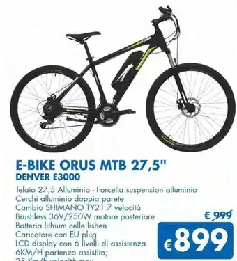 MD Discount Denver e-bike orus mtb 27,5 e3000 offerta