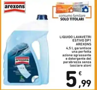 Spazio Conad LIQUIDO LAVAVETRI ESTIVO DP1 AREXONS 4,5 l offerta