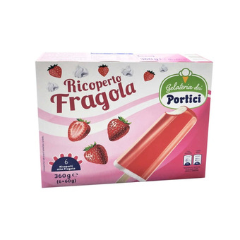 Qui Discount Gelato ricoperto fragola gelateria dei portici x6 - 300 gr offerta