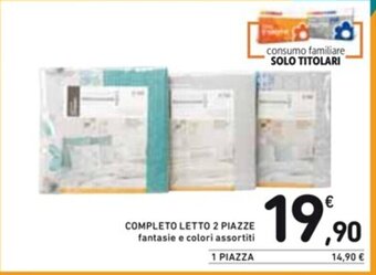 Spazio Conad COMPLETO LETTO 2 PIAZZE fantasie e colori assortiti offerta