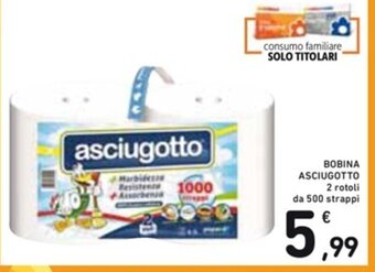 BOBINA ASCIUGOTTO 2 rotoli da 500 strappi