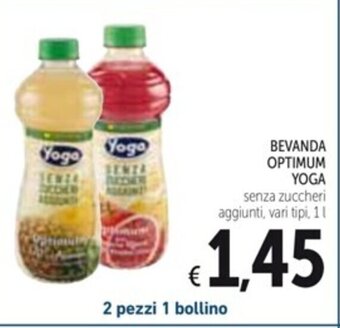 Spazio Conad BEVANDA OPTIMUM YOGA senza zuccheri aggiunti, vari tipi, 1 l offerta