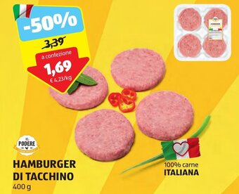 ALDI HAMBURGER DI TACCHINO 400 g offerta