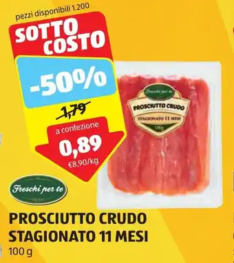 ALDI PROSCIUTTO CRUDO STAGIONATO 11 MESI 100 g offerta