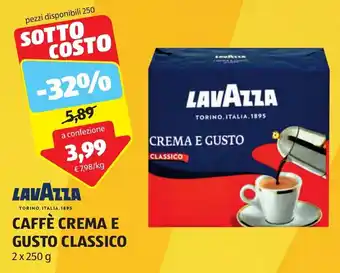 ALDI LAVAZZA TORINO, ITALIA. 1895 CAFFÈ CREMA E GUSTO CLASSICO 2 x 250 g offerta