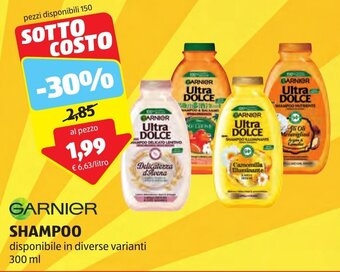 ALDI GARNIER SHAMPOO disponibile in diverse varianti 300 ml offerta