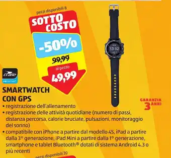 ALDI crane connect SMARTWATCH CON GPS offerta