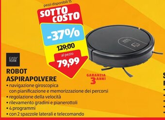 ALDI EASY HOME ROBOT ASPIRAPOLVERE offerta