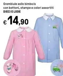 Iper La Grande Dieci e lode - grembiule asilo bimbo offerta