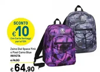 Iper La Grande Invicta zaino dial space pink o pixel camo blue offerta