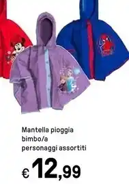 Mantella pioggia bimbo / a personaggi