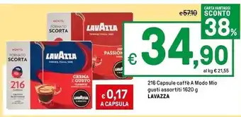 Iper La Grande Lavazza 216 capsule caffe a modo mio offerta