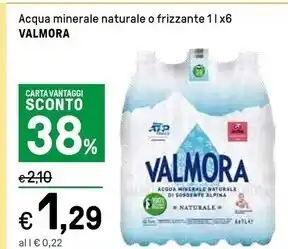 Iper La Grande Valmora acqua minerale naturale offerta