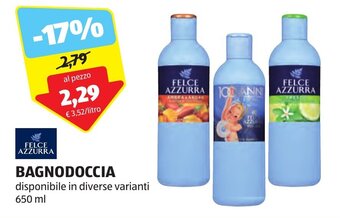 ALDI FELCE AZZURRA BAGNODOCCIA disponibile in diverse varianti 650 ml offerta