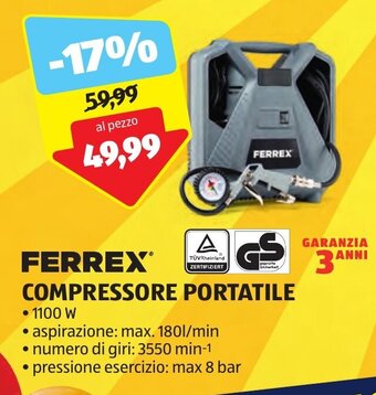 ALDI FERREX® COMPRESSORE PORTATILE offerta