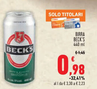 Conad City BIRRA BECK'S 440 ml offerta