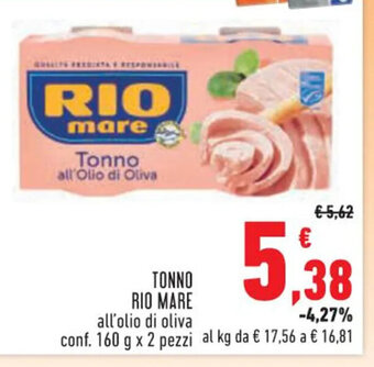 Conad City TONNO RIO MARE all'olio di oliva conf. 160 g x 2 pezzi offerta
