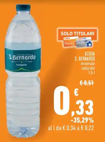 Conad City ACQUA S. BERNARDO minerale naturale 1,5 l offerta