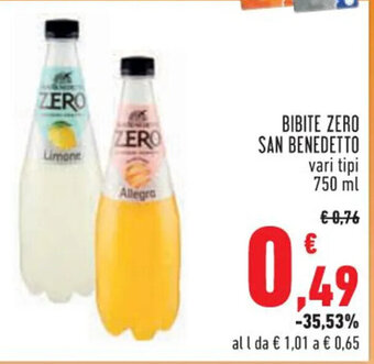Conad City BIBITE ZERO SAN BENEDETTO vari tipi 750 ml offerta