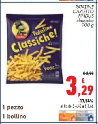 PATATINE CARLETTO FINDUS classiche 900 g