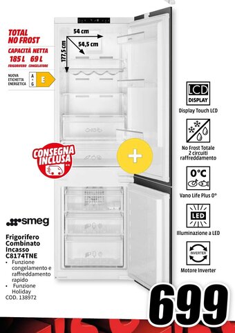 MediaWorld .: smeg Frigorifero Combinato Incasso C8174TNE offerta