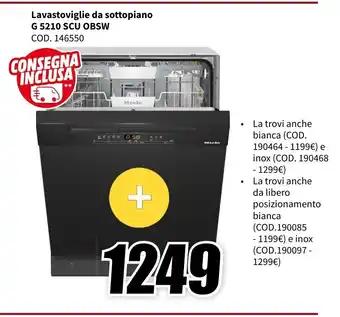 MediaWorld Lavastoviglie da sottopiano G 5210 SCU OBSW COD. 146550 offerta