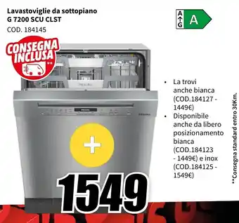 MediaWorld Lavastoviglie da sottopiano G 7200 SCU CLST COD. 184145 offerta
