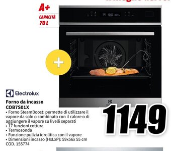MediaWorld Electrolux Forno da incasso COB7S01X offerta