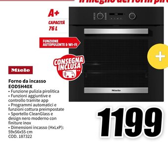MediaWorld Miele Forno da incasso EOD5H40X offerta
