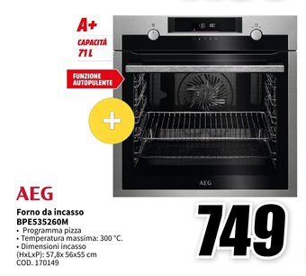 MediaWorld AEG Forno da incasso BPE535260M offerta