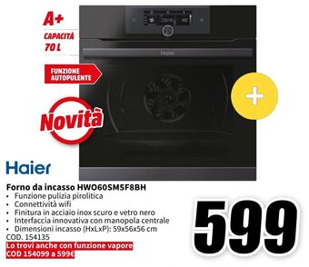 MediaWorld Haier Forno da incasso HWO60SM5F8BH offerta