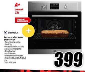 MediaWorld Electrolux Forno da incasso EOF4P46X offerta